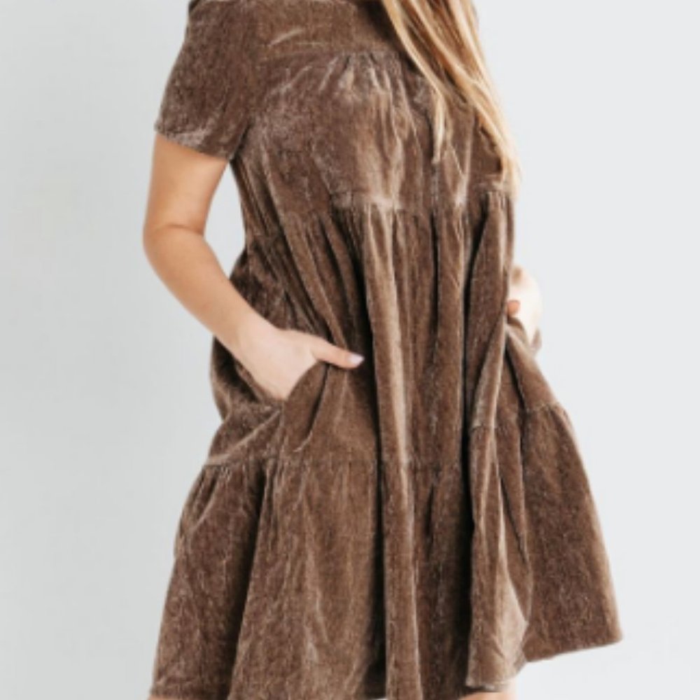 VERY J Corduroy Tiered Dress